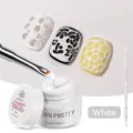 Poking nail gel in white color for creative 3D textured nail art designs - White Gel Kit (With Crystal Stick) / White