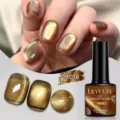 LILY'CUTE MC18 Gold Katzenauge Magnet-Nagellack für glänzende professionelle Herbst-Maniküre - MC18 (Goldener Bernstein)