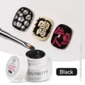 Born Pretty black poking nail gel in 5ml jar for DIY 3D embossed nail art designs - Black Gel Kit (With Crystal Stick) / Black