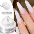 Milky white 5D sculpting builder gel for professional non-stick hand nail extensions - Solid Non-stick Extension Gel (02) / Opal White