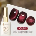 Vernis à ongles gel magnétique œil de chat rouge foncé CA15 fini brillant - CA15