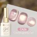Vernis à ongles UR SUGAR CA26 Cat Magnetic Gel avec paillettes roses et effet cristal - CA26
