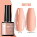 Professional peach nude gel nail polish number 29 with glossy and matte top coat finishes - Glossy/Frosted / 29 Peach Nude