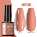 UR SUGAR Coral Pink Gel Nail Polish Color 30, Long-lasting Soak-off UV LED Varnish (7ml) - Glossy/Frosted / 57 Coral