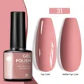 Dusty rose nail gel polish shade 31 with glossy and matte top coat finishes - Glossy/Frosted / 35 Dusty Pink