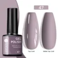 Βερνίκι νυχιών τζελ UR SUGAR mauve #47 μεγάλης διάρκειας με ματ και γυαλιστερό φινίρισμα - Γυαλιστερό/Ματ / 47 Γκρι-Μωβ