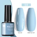 UR SUGAR Light blue gel nail polish shade 59 featuring glossy and matte finish effects - Glossy/Frosted / 59 Light Blue