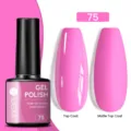 UR SUGAR Pink Gel Nail Polish Color 75 with Glossy and Matte Top Coat Effects 7ml Bottle - Glossy/Frosted / 75 Rose Pink