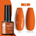 Orange gel nail polish #79 with glossy and matte finish effects in a 7ml bottle. - Glossy/Frosted / 79 Bright Orange