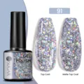 UR SUGAR Ολογραφικό Glitter Gel Βερνίκι 91 με γυαλιστερό και ματ αποτέλεσμα - Γυαλιστερό/Ματ / 91 Πούλιες Λέιζερ Ουράνιο Τόξο