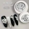 Born Pretty zilveren 3D metaal verfgell voor reliëf nagelkunst decoratie, kleur FD01 - Zilveren Stijl (FD01)