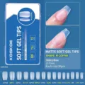 KOSKOE matte M-coffin soft gel nail tips set with 15 sizes and 300 pieces per box - Medium Coffin / 300 Pcs