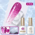 Coffret nail art BORN PRETTY 2 pièces avec gel violet et top coat à effet vague d'eau - Ensemble 2 Pièces 09 / Ensemble deux pièces