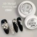 BORN PRETTY zilveren 3D metal painting gel voor professionele reliëf nail art textuur - Lichtgouden Stijl (FD02)