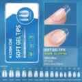 Professional XS-Coffin shape soft gel nail tips box with 300 pieces in 15 sizes - XS-Coffin Style / 300pcs