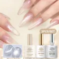 Coffret 3 pièces BORN PRETTY Top Coat effet goutte d'eau et vernis gel 15ml pour ongles - Ensemble trois pièces / Style 01