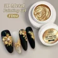 BORN PRETTY gouden 3D metalen schildergel voor reliëf nail art en nagelontwerp - Gouden Stijl (FD04)