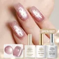 Set di smalto gel BORN PRETTY 15ml 3 pezzi con speciale effetto top coat a goccia 3D - Set di 3 pezzi / Stile 03