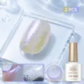 Kit professionnel BORN PRETTY 2 pièces de top coat effet ondulation pour nail art nacré - Ensemble 2 Pièces 14 / Ensemble deux pièces