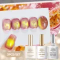 Set Born Pretty da 3 pezzi 15ml top coat effetto goccia d'acqua e smalto gel 3D - Set di 3 pezzi / Stile 06