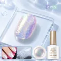Kit de 2 vernis BORN PRETTY avec top coat effet ondulation d'eau et poudre holographique - Ensemble 2 Pièces 17 / Ensemble deux pièces