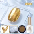 Kit 2 pièces BORN PRETTY poudre dorée et top coat pour effet d'ondulation d'eau - Ensemble 2 Pièces 19 / Ensemble deux pièces