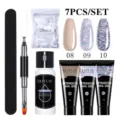 Complete LILY'CUTE 7-delige nagelverlengingsgelset met glijoplossing en gereedschappen - Set 2