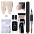 Σετ επέκτασης νυχιών με 15g nude UV gel, 20ml slip solution και εργαλεία μανικιούρ - Shade 08 (Nude) / Σετ 5 τεμαχίων