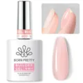 Detail van BORN PRETTY 8-in-1 builder gel fles en roze nude nagelstaal. - 03 Doorschijnend Roze