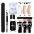 Professionele LILY'CUTE 7-delige nagelverlenging gel set met vloeistof en tools - Set 4