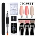 Professionele 7-delige LILY'CUTE nagelverlenging gelset met gereedschappen en tinten - Set 7