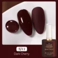 Vernis à ongles gel Born Pretty cerise foncée SJ11 avec finitions brillante et mate - Cerise Noire (SJ11)