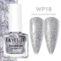Esmalte de uñas a base de agua con purpurina plateada WP18 y secado rápido profesional - Esmalte de Uñas a Base de Agua / 18 Plateado con brillo