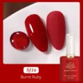 Vernis à ongles gel BORN PRETTY SJ16 Burnt Ruby avec finis brillant et mat de haute qualité - Rubis Foncé (SJ16)