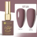 Vernis gel UR SUGAR ST18 brun mauve 3 en 1, effets brillant et mat présentés - Marron Violet Morandi (ST18)