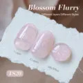 Vernis à ongles gel rose pailleté BORN PRETTY TS20 avec effet jelly 1 et 2 couches - Rafale de Fleurs (TS20)