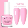 LILY'CUTE pink water-based nail polish WP30, 7ml bottle showing glossy and matte effects - Water-Based Nail Polish / 30 Pink
