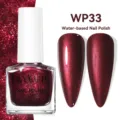 Esmalte de uñas LILY'CUTE a base de agua WP33, elegante rojo oscuro brillante - Esmalte de Uñas a Base de Agua / 33 Rojo oscuro metálico