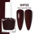 Esmalte de uñas a base de agua LILY'CUTE WP35 en burdeos oscuro, sin olor y secado rápido - Esmalte de Uñas a Base de Agua / 35 Marrón rojizo