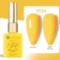 Vernis à ongles gel UR SUGAR 1 étape jaune vif ST34 avec finitions mate et brillante - Jaune Vif (ST34)