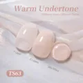 Vernis à ongles gel translucide TS63 montrant l'effet de 1 et 2 couches. - Rose Nude Chaud (TS63)