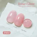 Vernis à ongles gel Rose Glow TS53 rose gelée avec paillettes, effets 1 et 2 couches. - Éclat de Rose (TS53)