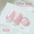 Vernis à ongles gel Born Pretty TS49 Clear Rose montrant différents effets de couche - Rose Clair (TS49)