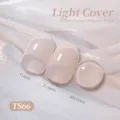Vernis à ongles gel translucide TS66 effet gelée nude, flacon de 15 ml à couverture légère - Rose Doux (TS66)