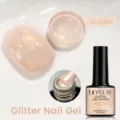 LILY'CUTE nude pink glitter nail gel polish LC-XS05 for shimmering professional nail art - XS05-Peach Pink Glitter
