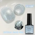 Lily'Cute LC-XS08 glitter gel nail polish with shimmering silvery blue starlight finish - XS08-Blue Silver Glitter