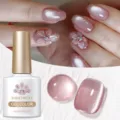 Detaillierte Ansicht von BORN PRETTY Katzenaugen-Gel-Nagellack mit 3D-Blumendesign - Hellrosa Violett (MY125)