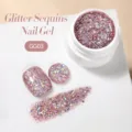 Pink glitter sequins nail gel GG03 for sparkling nail art manicure - Pink Purple Flash (GG03)