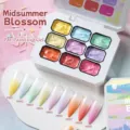 UR SUGAR 9-color solid nail art painting gel palette for professional gradient nail art - Midsummer Blossom / 9-Grid Solid Gel