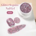 Premium sparkling pink glitter sequins nail gel GG04 for professional starry nail art - Sequins Pink (GG04)